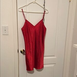 Morgan Taylor Intimates Red Spaghetti Strap Dress with Heart Pattern